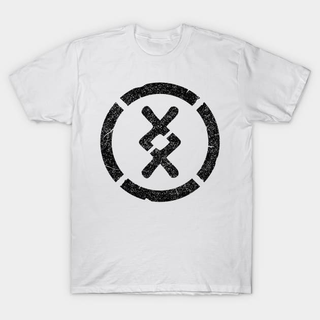 The old stencil of the rune Inguz inscribed in the circle T-Shirt by opooqodesign